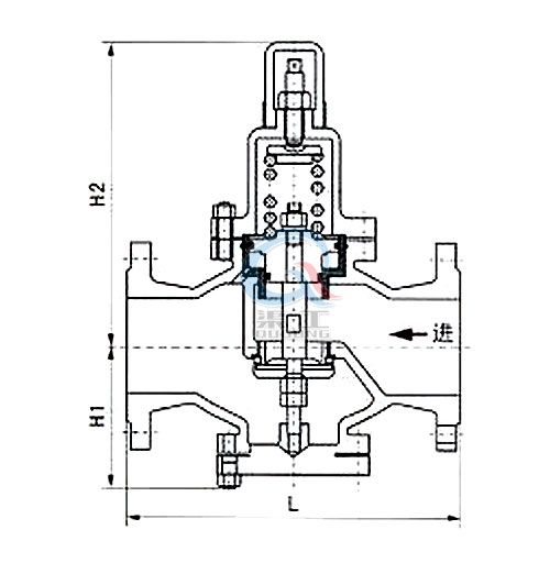 Y42X水用減壓閥，空氣減壓閥外形圖