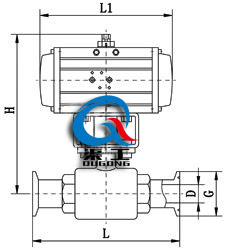 衛(wèi)生級氣動(dòng)球閥主要外形圖